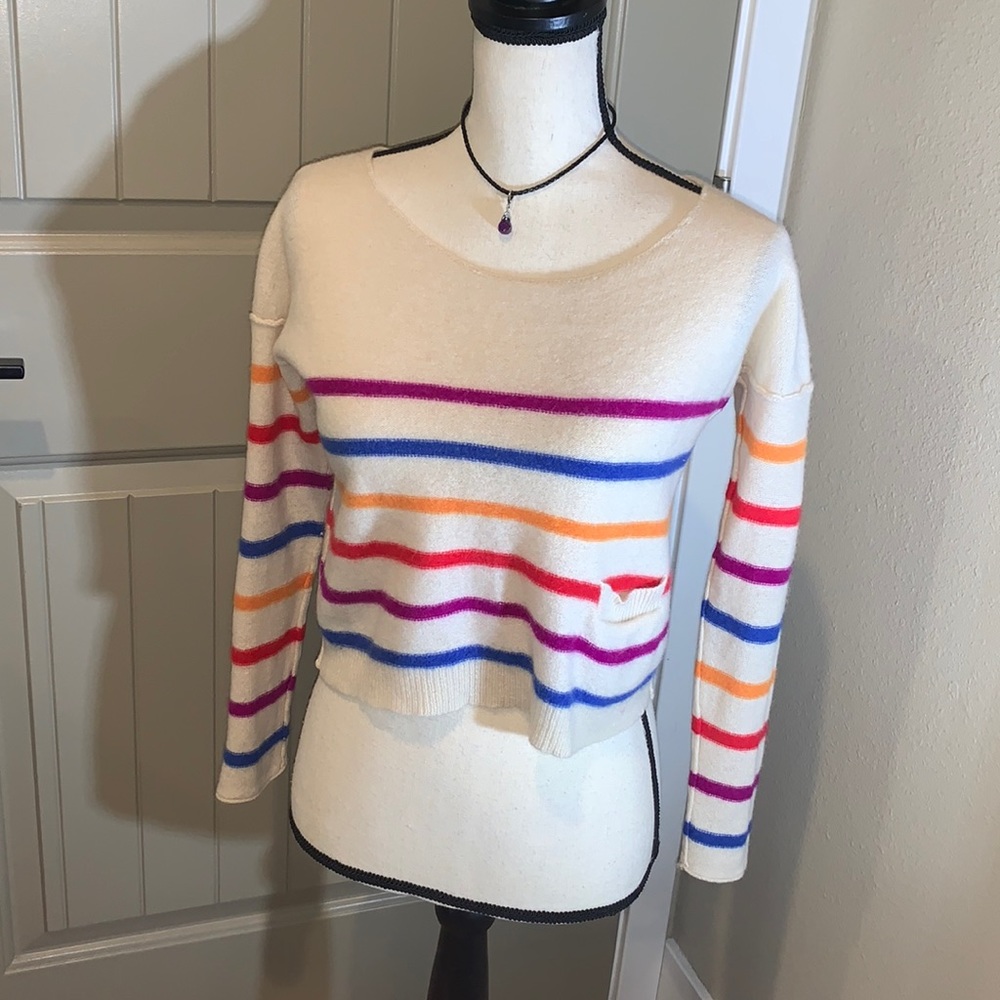 360 Cashmere Multi-color Striped Sweater